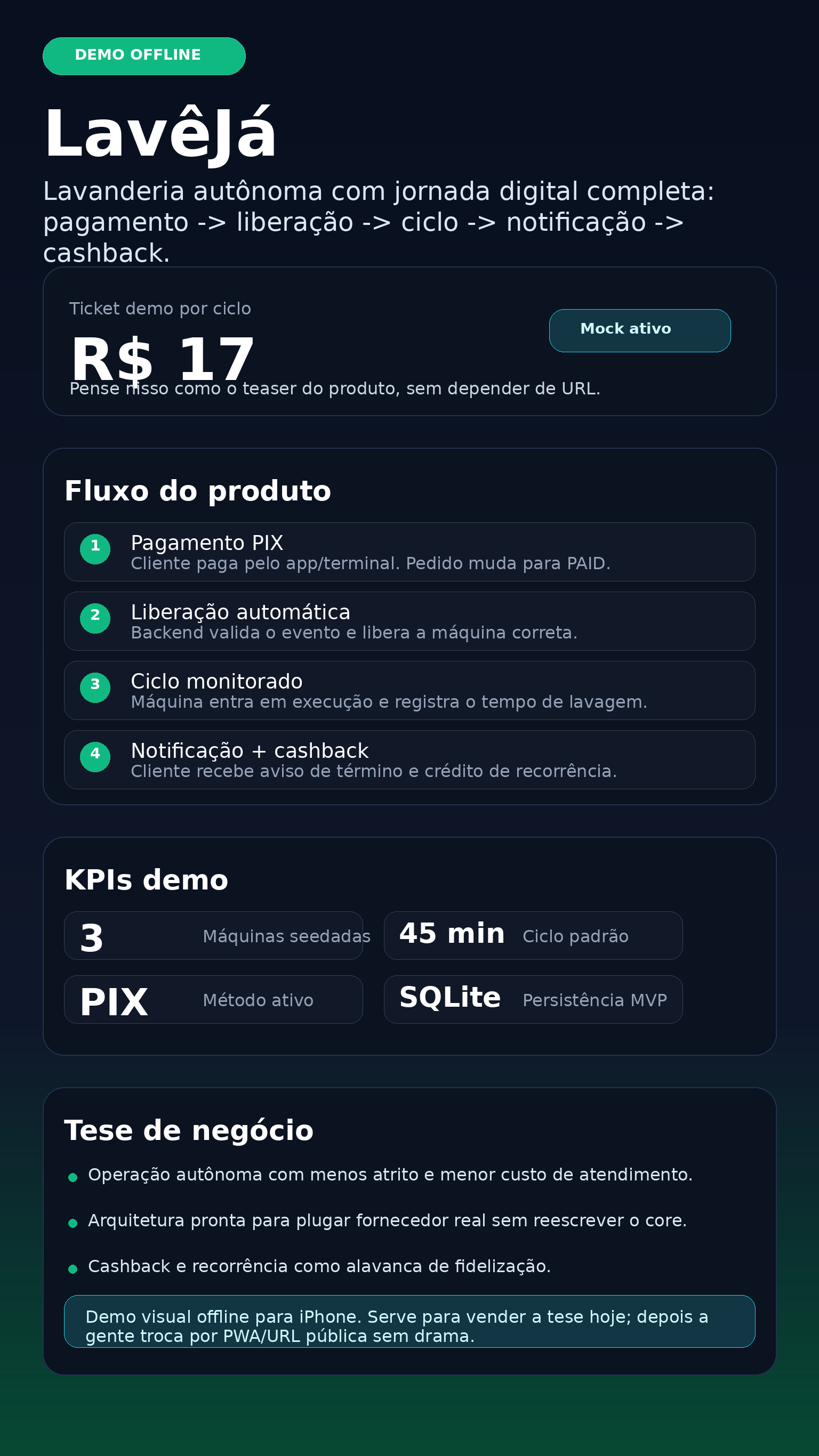 Poster demonstrativo do LavêJá